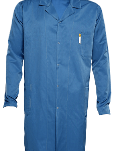 Antistatic Esd Long Sleeve Smock Snap Buttons Blue