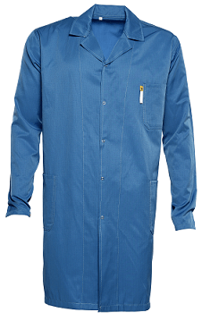 Antistatic Esd Long Sleeve Smock Snap Buttons Blue