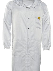 Antistatic Esd Long Sveeve Hooded Smock Snap Buttons