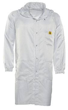Antistatic Esd Long Sveeve Hooded Smock Snap Buttons