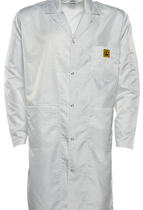 Antistatic Esd Long Sveeve Smock Buttons White