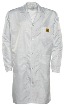 Antistatic Esd Long Sveeve Smock Buttons White