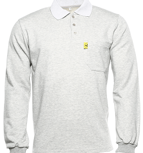 Antistatic Esd Polo Type T-Shirt Long Sleeve