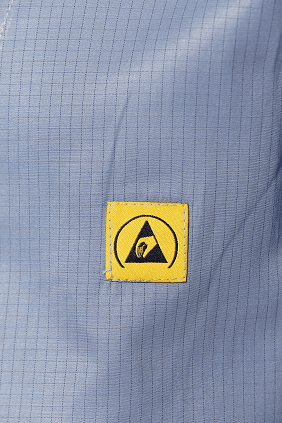 Antistatic Esd logo Long Sleeve Smock Snap Buttons velcro blue - Image 4