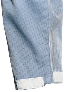 Antistatic Esd logo Long Sleeve Smock Snap Buttons velcro blue - Image 5